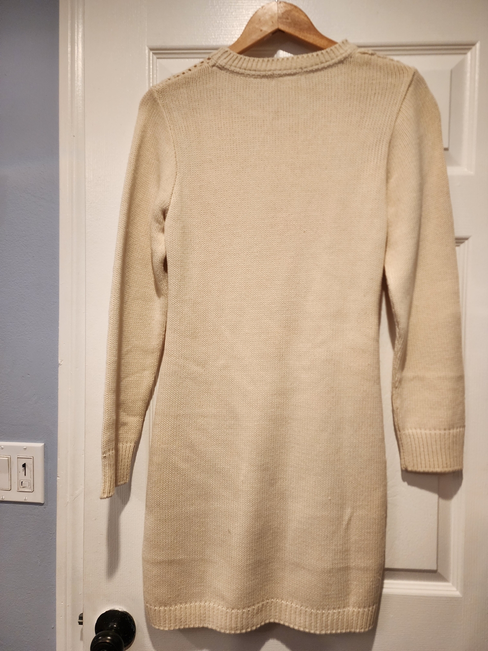 VENUS Cream Cable-Knit Mini Sweater Dress - Picture 6 of 10